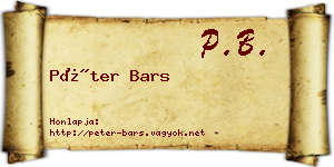 Péter Bars névjegykártya